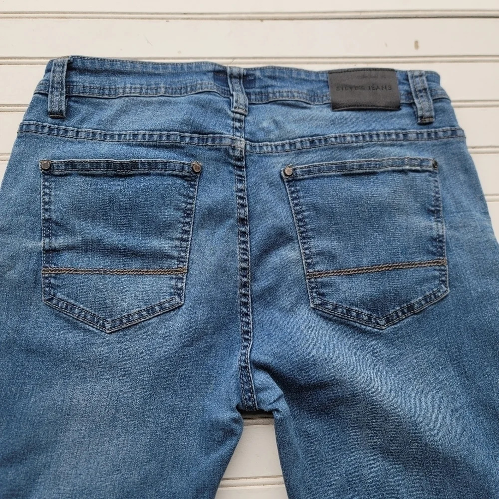 Steve’s Jeans Mens Blue 1040 Athletic Straight Stretch Denim 34x30 - Picture 3 of 9